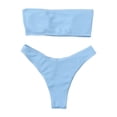 thumbnail image 7 of XIYON Women's Bikini Sets Women Two Piece Solid Color Swimwear Split Bikini Swimsuit Beachwear Padded Retro Swimsuits Beachwear, 7 of 7
