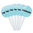 thumbnail image 1 of Theodora Cupcake Picks Toppers - Set of 6 - Blue Speckles, 1 of 1