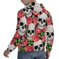 thumbnail image 3 of Bingfone Skull And Roses Men'S Drawstring Hoodie Long Sleeve Pocket Sweatshirts-Xx-Large, 3 of 9