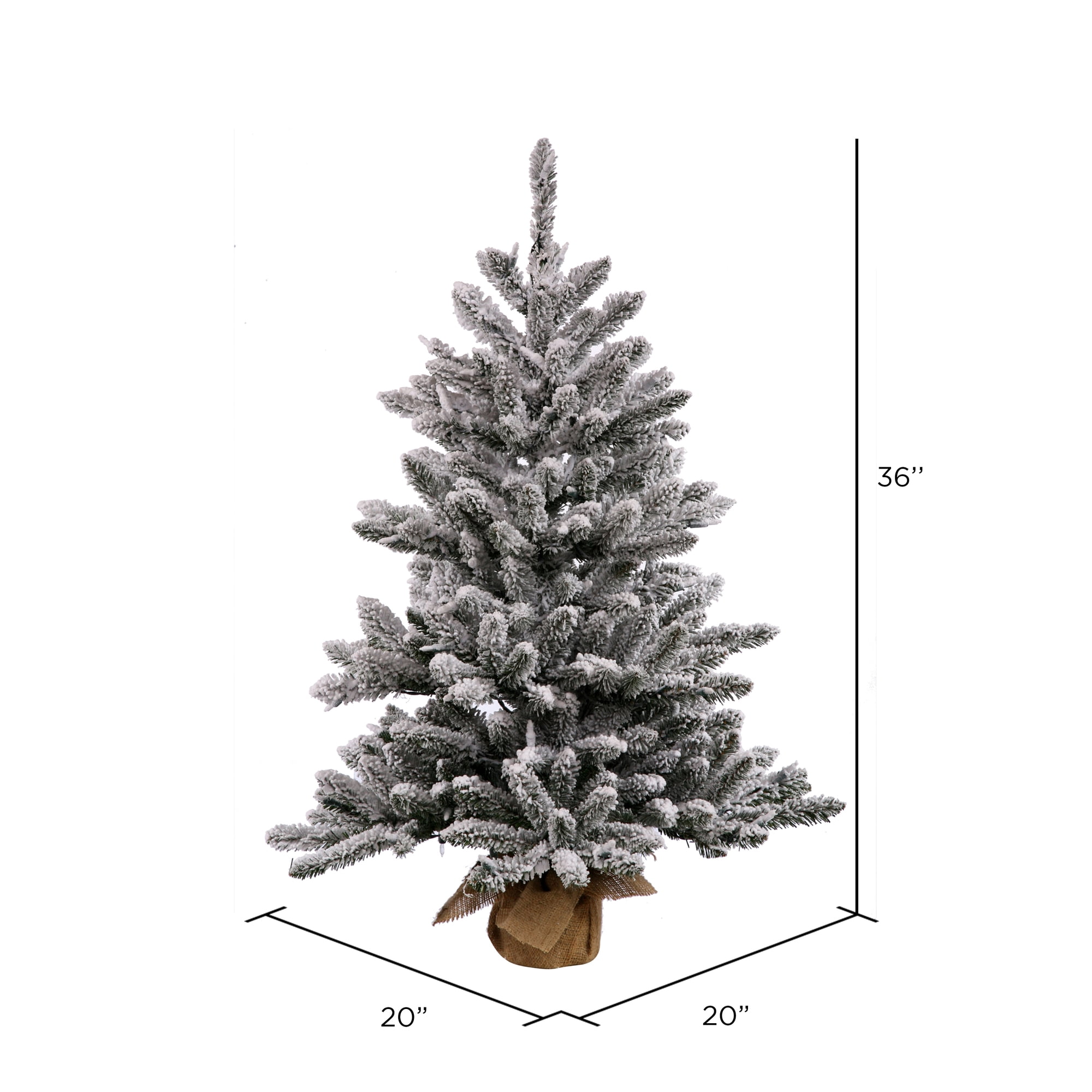 Vickerman 36" Flocked Anoka Pine Artificial Christmas Tree, Unlit