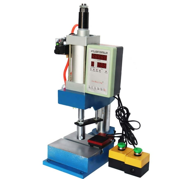 INTBUYING 660Lb/300kg Pneumatic Punch Machine Air Press Puncher with Display Controller
