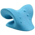 thumbnail image 1 of Relajante de cuello y hombros, dispositivo de tracción cervical para aliviar el dolor y alineación de la columna cervical, almohada quiropráctica para el cuello (azul), 1 of 5
