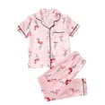 thumbnail image 5 of YTDSCS Girls 2Pcs Pajamas Set Kids Nightwear Button-Down Top+long Pants Sleepwear Print Pj Set for 8-12T, 5 of 9