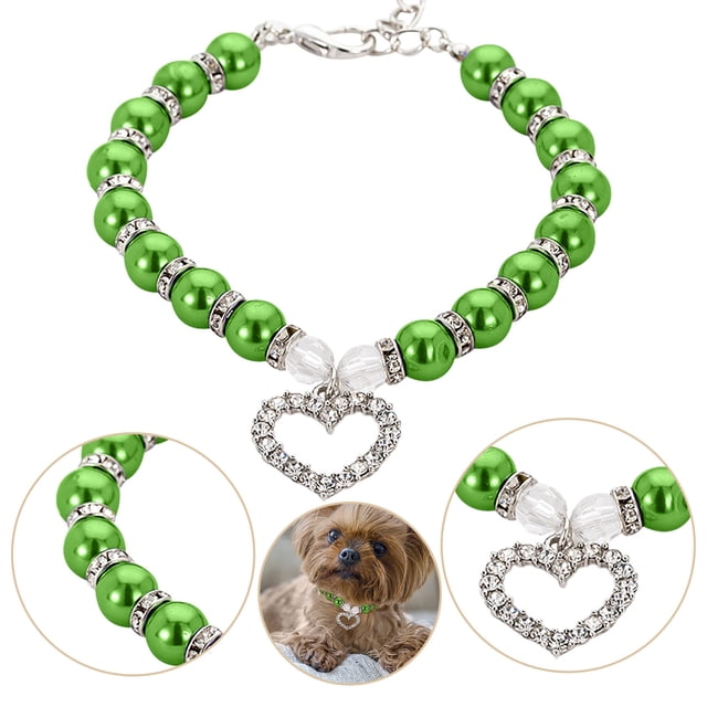 Elegant Pearl Adjustable Pet Collar for Dogs and Cats with Secure Chain Design
