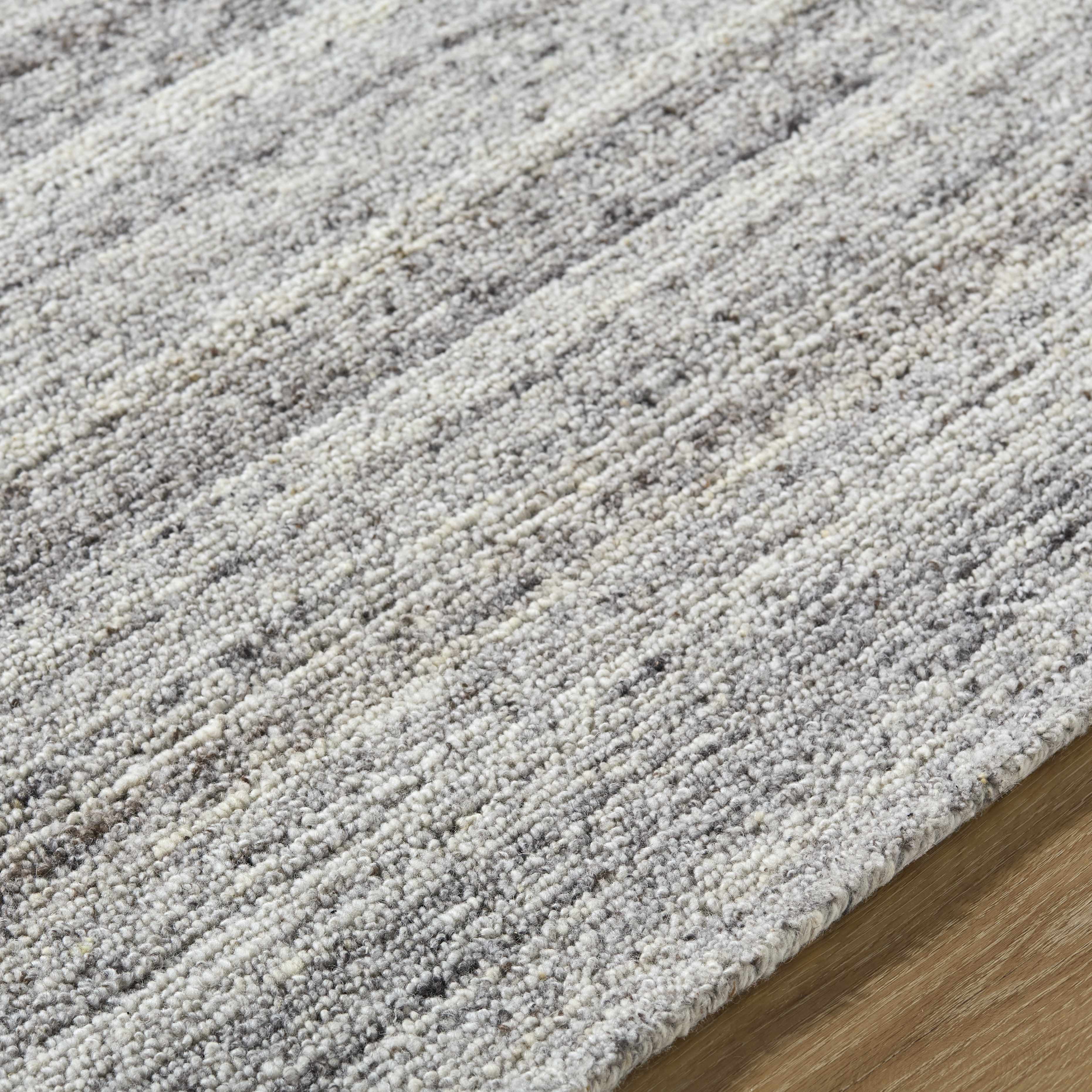 Hauteloom Capote Capote Modern Hand Tufted Natural Fiber Wool Area Rug - Contemporary Abstract Solid Color Carpet for Living Room, Bedroom - Stone Gray, Ash, Charcoal - 8' x 10'