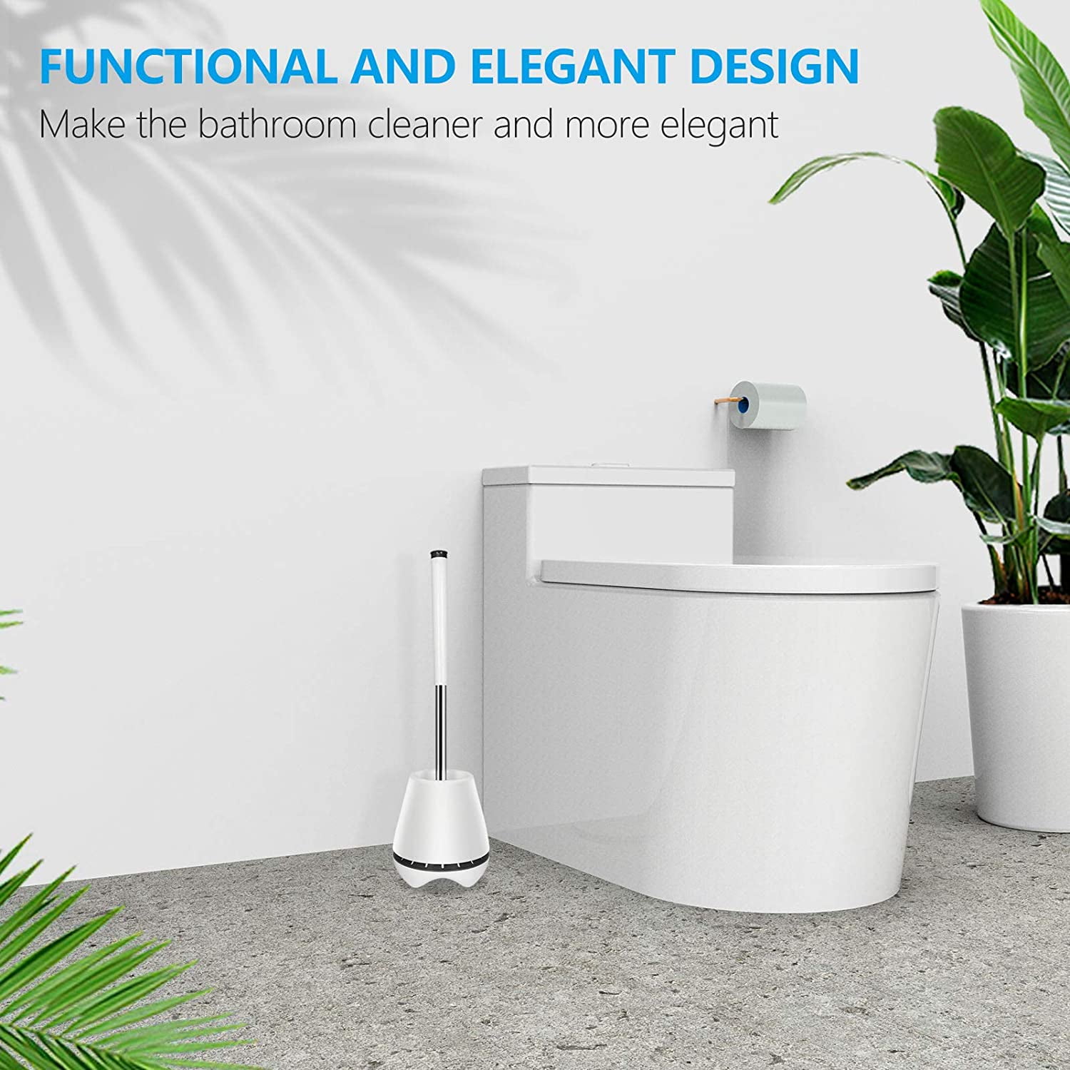 Kepooman Home Toilet Brush & Holder Set for Bathroom Storage Organization, Multi-color Kepooman Home Toilet Brush & Holder Set for Bathroom Storage Organization, Multi-color