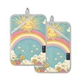 thumbnail image 7 of Yayeee Pot Holders Kitchen Heat Resistant with Pocket 7"x9.8" Cotton Oven Cooking Hot Pads, Retro Beige Rainbow, 7 of 7