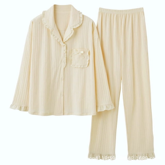 Cárdigan de algodón de manga larga para mujer, pantalón, traje de color sólido, informal, holgado, de talla grande, para primavera y otoño