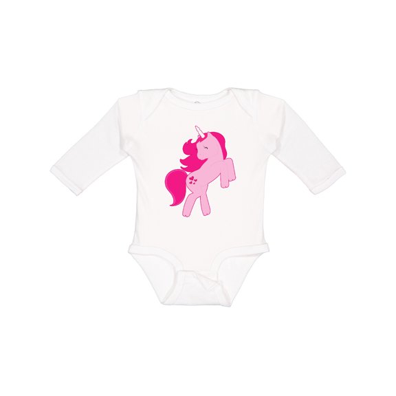 Inktastic Pink unicorn Girls Long Sleeve Baby Bodysuit