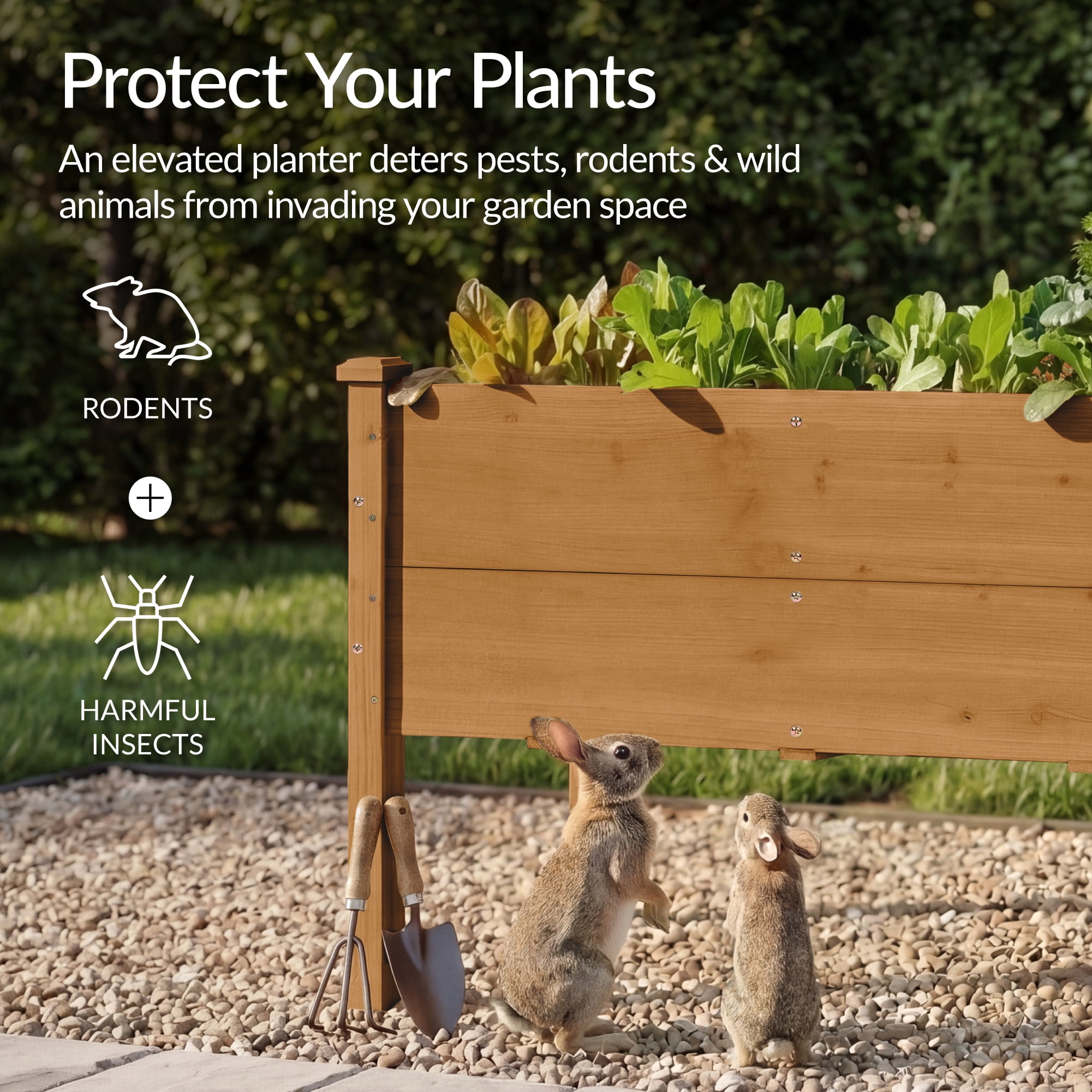 Best Choice Products 48" x 24" x 30" Raised Garden Bed, Extra Deep 16" Depth, Elevated Wood Planter Stand - Acorn Brown