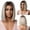 LC242-3, variant on SUCS Long Blonde Wigs for Women Synthetic Hair Wig with Fringe Ombre Color with Dark Roots Layered Wigs Heat Resistant