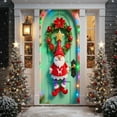 thumbnail image 5 of Christmas Door Cover 71x35 Inches Santa Claus Decorative Door Curtain Flag Exquisite Background Christmas Door Covers Holiday Party Decor Doors, Wall, Windows, 5 of 8