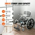 thumbnail image 3 of KFFKFF Shower Chair, 17.5in Wide, Aluminum, for Bathroom Use, Height-Adjustable, Mobility Aid with Brakes, Supports up to 300 lbs, for Adults with Disabilities, Shower and Commode Chair, 3 of 9