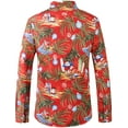 thumbnail image 2 of SSLR Mens Christmas Shirts Santa Claus Party Ugly Button Down Long Sleeve Shirts, 2 of 8