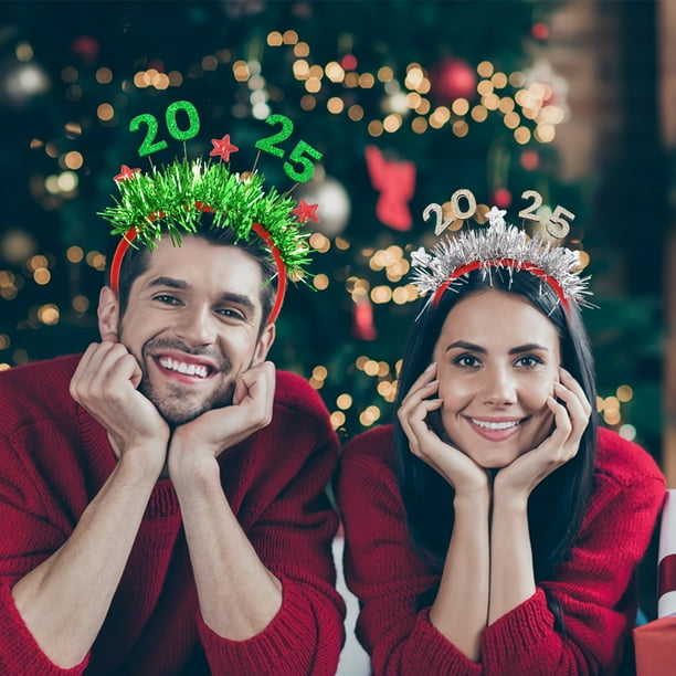Diadema de Feliz Año Nuevo (paquete de 3): perfecta para celebraciones y regalos Diadema de Feliz Año Nuevo con estrella