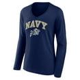 thumbnail image 2 of Women's Navy Navy Midshipmen Campus Long Sleeve V-Neck T-Shirt, 2 of 3