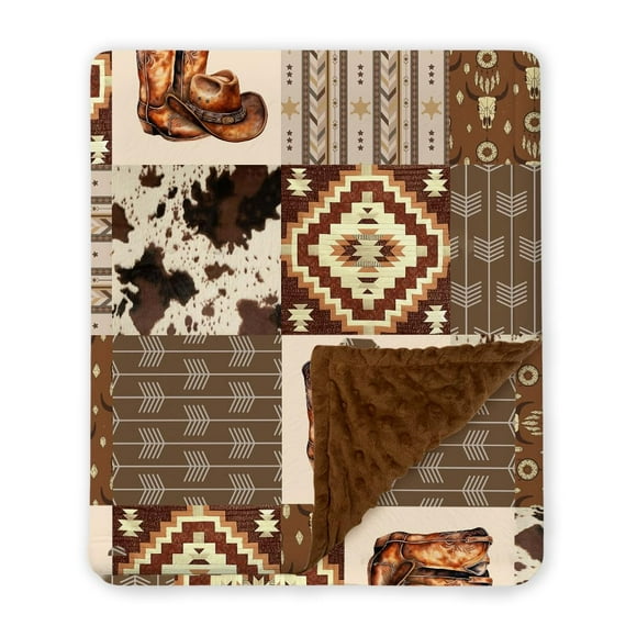 Manta para bebé Locobird Western Cowboy 76 x 102 cm Soft Minky