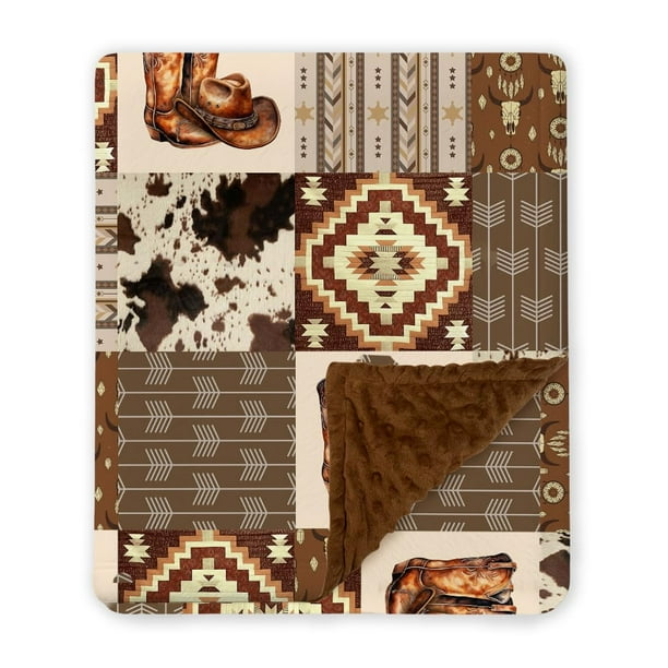 Manta para bebé Locobird Western Cowboy 76 x 102 cm Soft Minky