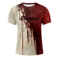 thumbnail image 4 of Playeras Hombre Gimnasio Hombres Letras Teñidas Cuello Redondo Manga Corta Camiseta Casual Tendencia Suelta Y Cómoda Superior, 4 of 4