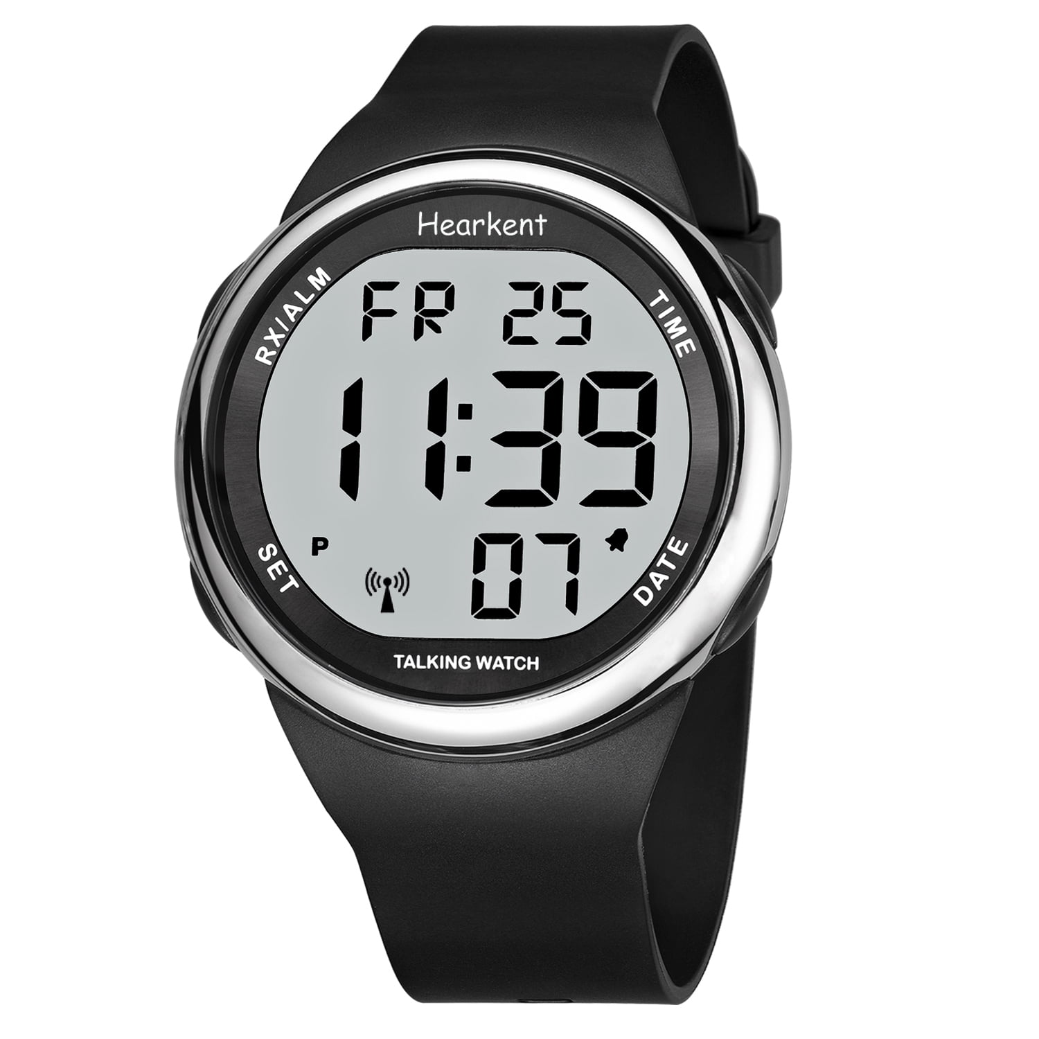 Hearkent Atomic Digital Talking Watch for Visually Impaired or Seniors (Silver)
