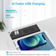 thumbnail image 2 of Regleta empotrada, toma de corriente de carga rápida USB C PD20W, enchufe 2 tomas de CA, 2 puertos USB-A y 1 puerto USB-C, enchufe plano para conectar cable de extensión de 6,5 pies, 2 of 4