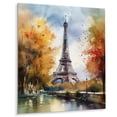thumbnail image 2 of Designart "Eiffel Tower in Soft Pastel Shades III" City Paris Metal Wall Art, 2 of 5