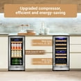 thumbnail image 2 of Tittla 15 Inch Dual Zone Wine Refrigerator and 15 Inch Beverage Refrigerator,Wine Cooler Holds 30 Bottles and 130 Cans for Kitchen Office, 2 of 10