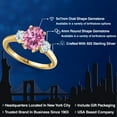 thumbnail image 2 of Gem Stone King 18K Yellow Gold Plated Silver Pink Moissanite and Sky Blue Aquamarine Engagement Ring for Women | 2.50 Cttw | Oval 9X7MM | Gemstone Birthstone | Size 6, 2 of 6