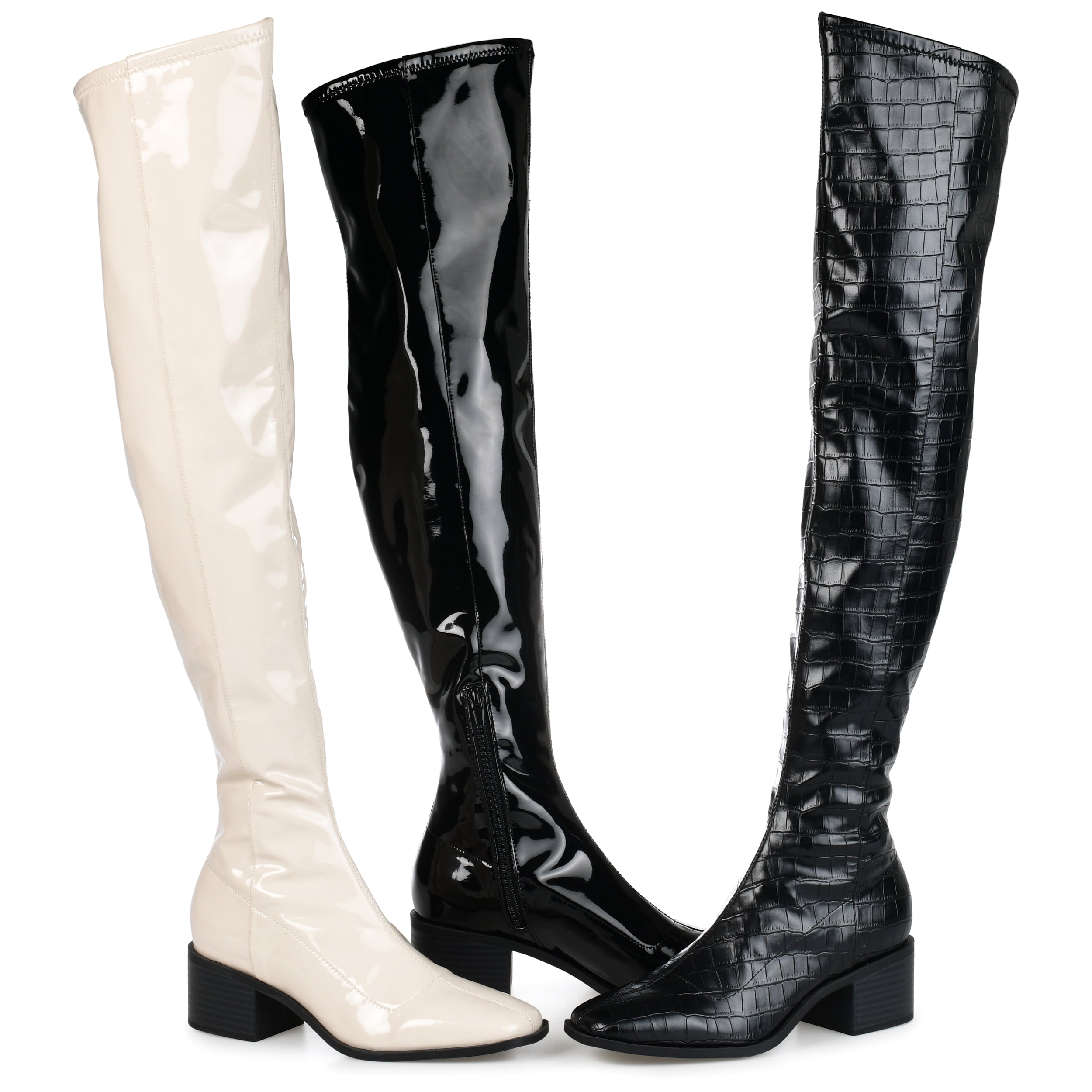 Journee Collection Womens Mariana Tru Comfort Foam Wide Calf Block Heel Over The Knee Boots
