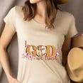thumbnail image 4 of In God We Trust T-Shirt, Christian Cross and Floral Faith Graphic Tee, Dark Heather, Size 2XL, 4 of 6