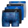 thumbnail image 2 of adidas Kids-Boy's Performance Boxer Briefs Underwear (4-Pack), Lucid Blue/Black/Pulse Mint Green, X-Large, 2 of 5