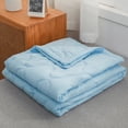 thumbnail image 4 of Cotton Cooling Quilt for Hot Sleepers & Night Sweats – Machine Washable Lightweight Summer Blanket with 3X Moisture-Wicking Tech, Full/Queen Size Dorm-Friendly Comforter Blue, 4 of 8