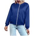 thumbnail image 6 of Jacket for Womens Bomber Jacket Fall Lightweight Zip up Long Sleeve Outerwear Pockets Coats, 6 of 9