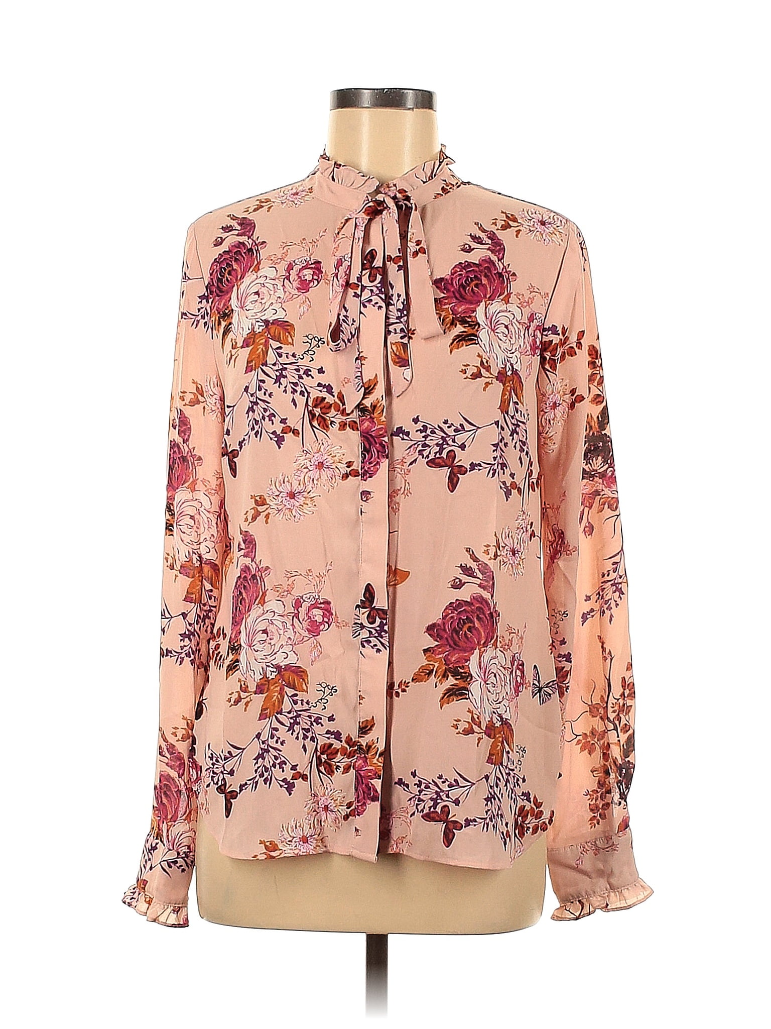 worthington womens high neck long sleeve blouse