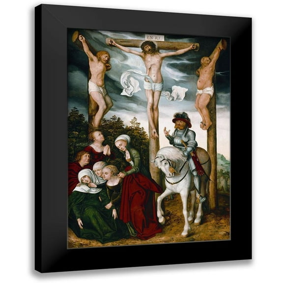 Cranach, Lucas 11x14 Black Modern Framed Museum Art Print Titled - Crucifixion of Christ
