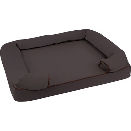 36 L x 25 W Large Bolster Pet Bed Orhopedic Lounger with Memory Foam and Zippered Cover by Trademark Innovations