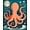Teal Coral, Pattern 4, variant on ODIKA Circle Nautical Octopus Vintage Creature Coral Motif Dotted Border Pet Friendly & Kids Safe Play for Playroom, Bedroom, Reading Nook
