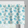 thumbnail image 3 of Ambesonne Watercolor Valance Pack of 2, Fallen Blue Leaves, 42"X12", Aqua White, 3 of 5