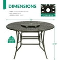 thumbnail image 2 of VIVIJASON 61" Patio Round Height Bar Table, All-Weather Cast Aluminum High Top Dining Table with 24" Lazy Susan & Umbrella Hole for Outdoor Balcony, Porch and Deck, Fits for 6-8 Person, Dark Bronze, 2 of 7