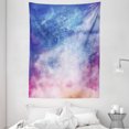 thumbnail image 1 of Navy and Blush Tapestry, Watercolor Style Starry Space Galaxy Nebula Abstract Cosmos Inspired, Wall Hanging for Bedroom Living Room Dorm Decor, 60W X 80L Inches, Blue Pink Salmon, by Ambesonne, 1 of 2