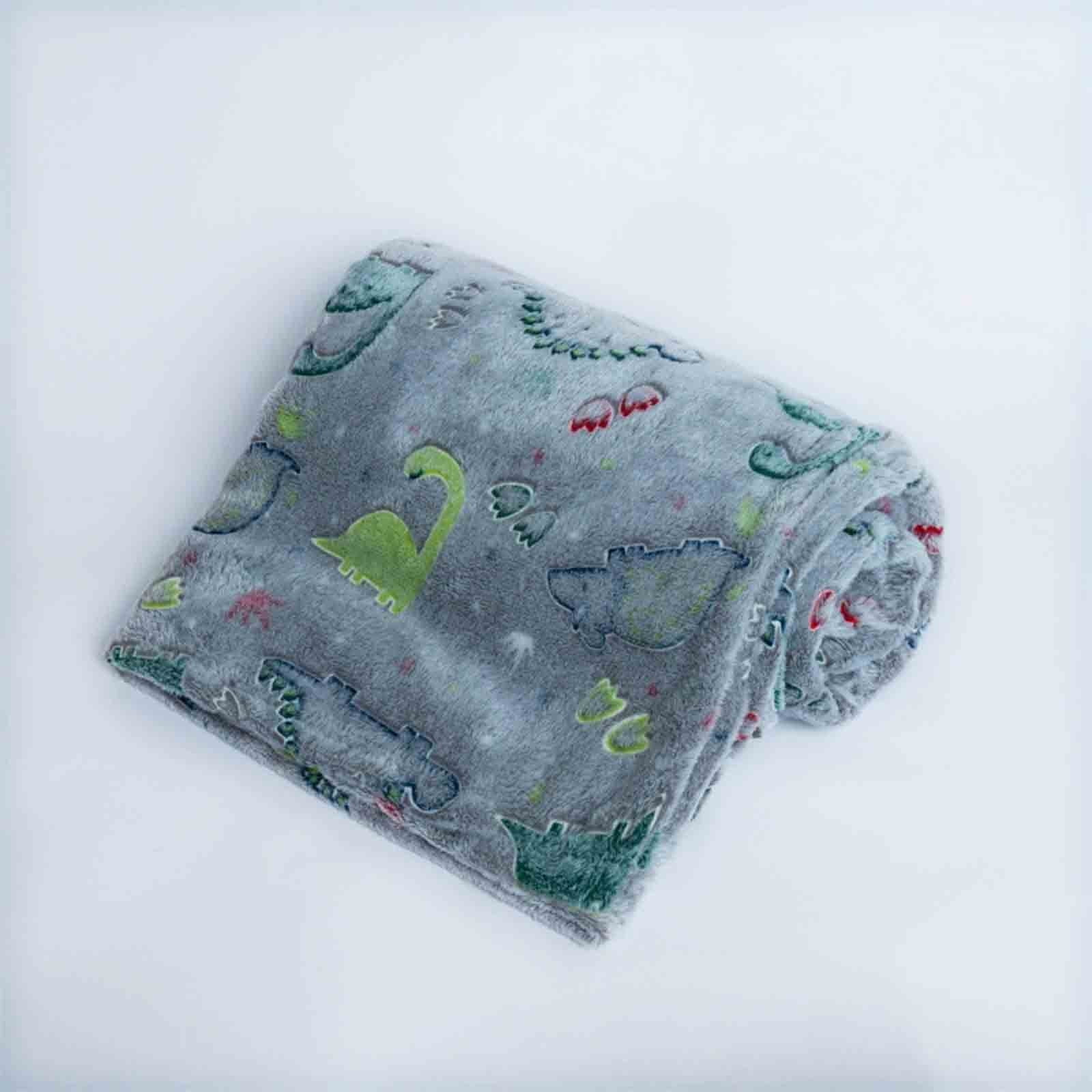 Wovilon Dinosaur Glowing Blanket, Glow In The Dark Luminous Dinosaur Blanket, Soft Warm Plush Blanket Flannel Air-Conditioning Cover Blanket Children'S Night Light Blan
