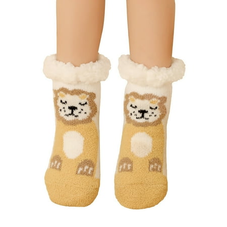 

Cartoon Thickened For Kid Children Soft Fluffy Plush Baby Socks Cover Cartoon Thickened For Kid Children S Lion