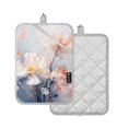 thumbnail image 2 of ALAZA Flowers Pattern Pot Holders Set of 2 Heat Resistant Kitchen Oven Mitts, 2 of 7