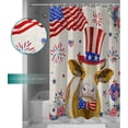 thumbnail image 3 of 4th of July Shower Curtain American Flag Cow Patriotic Shower Curtains for Bathroom Decor Independence Day Stars Hats Stripes Poppy Bath Curtains Sets with Hooks Waterproof Small Stall Size 36" x 72", 3 of 6