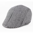 thumbnail image 1 of Gorro a cuadros de estilo coreano para otoño e invierno, boina cálida de tela cepillada, gorro para amantes, gorro de invierno., 1 of 6