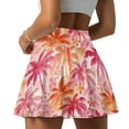 thumbnail image 2 of Xoenoiee Tropical Plumeria Flower Palm Leaves Print Women's High Waisted Pleated Tennis Skirts with Pockets Inner Shorts Lightweight Athletic Golf Skorts for Women, Size 2XL, 2 of 7