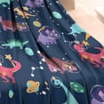 thumbnail image 3 of DarkBlue Dinosaurs AstronautHelmets Pattern Blanket,Comfortable Soft Flannel Throw Blanket,All Season,Warm Lightweight Blankets for Sofa Bed Couch Living Room Chair,30"x40", 3 of 4