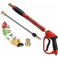 thumbnail image 1 of Pressure Washer Gun For High Pressure, Brass Connector With Ergonomic Handle, 5 Replaceable Nozzles, Secure Trigger Lock, Versatile Use For Cars Driveways, 8.8 Inch, 5000 PSI, 1 of 5