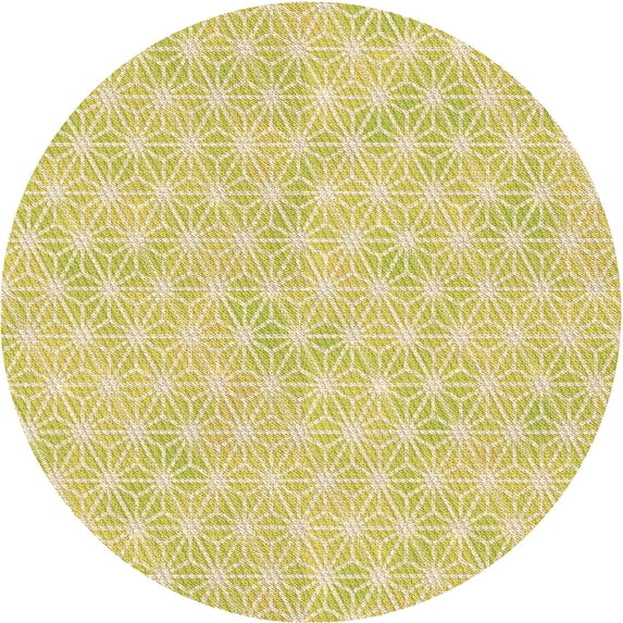 Ahgly Company Machine Washable Indoor Round Transitional GoldenRod Gold Area Rugs, 5' Round