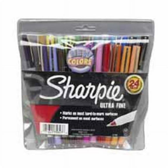 Sanford Ink Corporation Permanent Markers - Assorted Colors - Fine Point Pack of 24